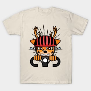 Riding Cyclist Deer Fred T-Shirt